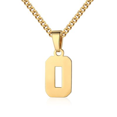 Number Necklace for Men 0-99 Athletes Jersey Number Necklace Stainless Steel Chain 22+2 inch Personalized Number Charm Pendant Inspirational Jewelry Basketball Baseball Football Gift for Men(Gold0)