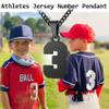 Number Necklace for Men 0-99 Athletes Jersey Number Necklace Stainless Steel Chain 22+2 inch Personalized Number Charm Pendant Inspirational Jewelry Basketball Baseball Football Gift for Men(Black3) view 3