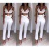 DGHM-JLMY Women's High Waist Free Belt Pencil Pants Elastic Belted Casual Loose Pants Paper Bag Pants Pockets Tie Cropped (White,Small,5,OZ) view 2