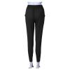 DGHM-JLMY Women's Fashion Casual Pants Relaxed Fit Lightweight Stretch Woven Pants High Waist Pencil Pants Bow-Knot Pockets (Black,Small,5,OZ) view 3