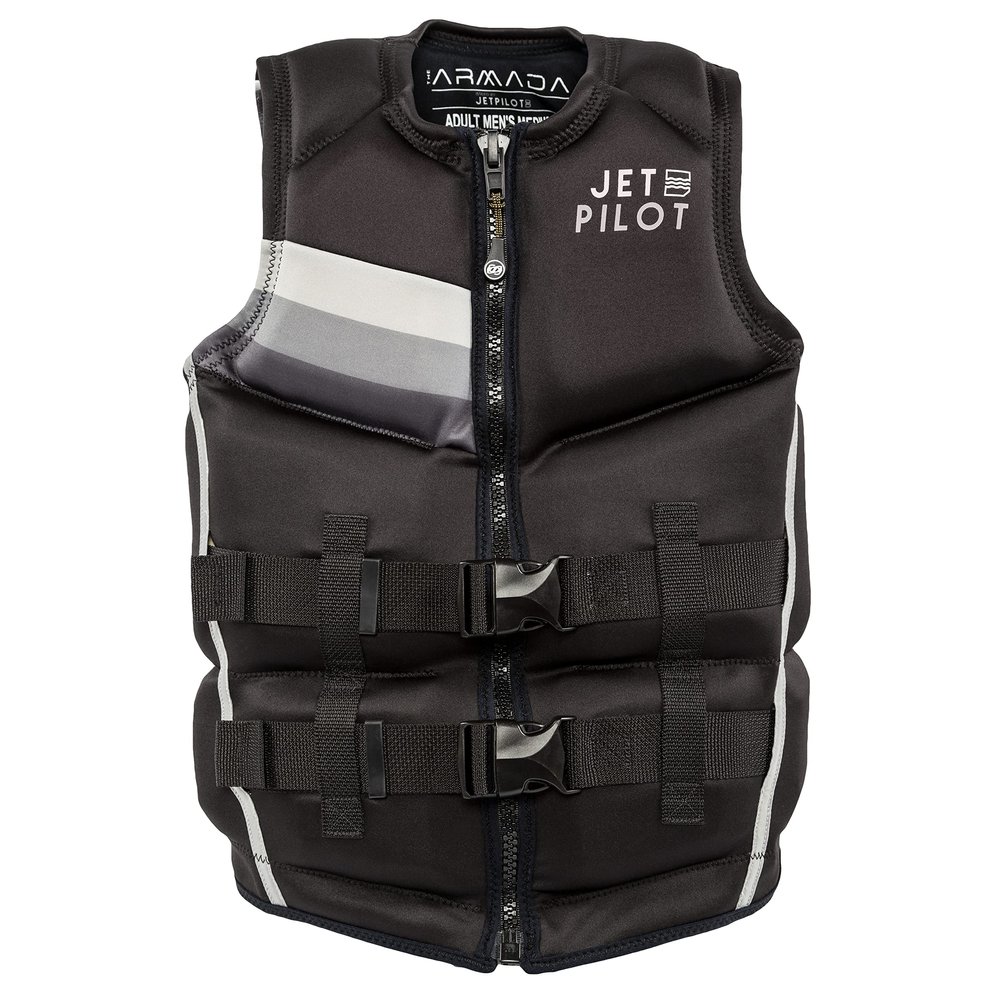 Jetpilot Men's Armada Neoprene Coast Guard Approved Life Jacket PFD (Black, XX-Large)