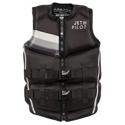 Jetpilot Men's Armada Neoprene Coast Guard Approved Life Jacket PFD (Black, Medium)
