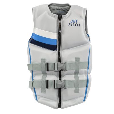 Jetpilot Men's Armada Neoprene Coast Guard Approved Life Jacket PFD (Silver, X-Small)