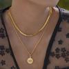 BENEIGE Evil Eye Necklace,14K Gold Plated Coin Turquoise Cute Dainty Handmade Everyday Necklace for Women Minimalist Jewelry view 2