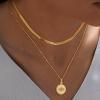 BENEIGE Evil Eye Necklace,14K Gold Plated Coin Turquoise Cute Dainty Handmade Everyday Necklace for Women Minimalist Jewelry view 3
