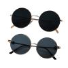 2 Pack Vintage Round Sunglasses for Men and Women UV400 Protection Outdoor Shades with Rose Gold+Rose Gold +0.50 Magnification Frame view 1