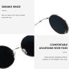 2 Pack Vintage Round Sunglasses for Men and Women UV400 Protection Outdoor Shades with Rose Gold+Rose Gold +0.50 Magnification Frame view 2