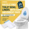 Lunderg Toilet Liners with Lemon Scented Super Absorbent Pads - Value Pack 20 Count Universal Fit - Disposable Toilet Bags - Convert any Home, Boat or Camping WC into a Dry Flush - Emergency must have view 1