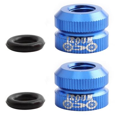 2 Packs Bike Vacuum Tire Presta Valve Nut Bicycle Inner Tube Valve Nuts with Sealed O Rings for Mountain Road Bikes Accessories Cycling Parts (Blue)