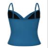 coastal rose Plus Size Swim Tops for Women V Neck Ruched Bathing Suit Tankini Tops Wrap Swimwear US18 Aquamarine Blue view 3