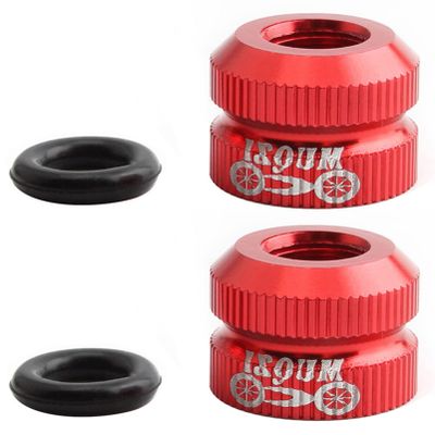 2 Packs Bike Vacuum Tire Presta Valve Nut Bicycle Inner Tube Valve Nuts with Sealed O Rings for Mountain Road Bikes Accessories Cycling Parts (Red)