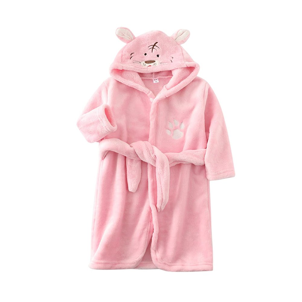 SZZY Toddler Flannel leepwear Cartoon Hooded Bathrobes Boys ajamas Warm Girls Baby Kids Boys ajamas (Pink, 3-4 Years)