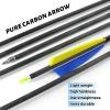OBTOUTDOOR 12 Pack Pure Carbon Arrows 28/29/30/31 Inch Archery Arrows Spine 500 Archery Hunting Arrows with 4" Turkey Feathers and Removable Tips for Adult Youth Shooting (31Inch) view 2