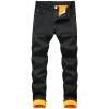 Men's Thermal Fleece Lined Jeans Slim Fit Thicken Stretch Warm Denim Pants Winter Skinny Straight Leg Jean Trousers (Black,38) view 1