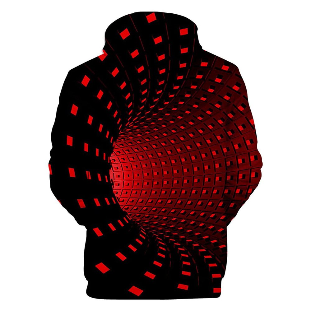 Ymosrh Halloween Hoodies Unisex, Fashion for Men Big and Tall Hoodie Plain Hoodies Pack Men's Casual 3D Printed Long Sleeve O Neck Sweater Pullover Loose Hoodie Top Sweatshirt Mens (S, Red-B)