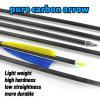 OBTOUTDOOR Archery Arrows 12 Pack Spine 400 Pure Carbon Arrows 28-31inch Real Feather Arrows with Removable Tips for Archery Target Practice Hunting Arrows (31Inch) view 2