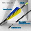OBTOUTDOOR Archery Arrows 12 Pack Spine 400 Pure Carbon Arrows 28-31inch Real Feather Arrows with Removable Tips for Archery Target Practice Hunting Arrows (31Inch) view 4