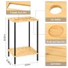 smusei Pool Stick Holder Pool Cue Holder Pool Cue Stick Rack Floor Stand Billiard Stick Holder for Billiard Room Game Room Club Pool Table Accessories Holds 6 Cues, Natural Bamboo view 2