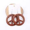 COLORFUL BLING Peace Sign Pendant Necklace Earrings Set Hippie Style Love Peace Necklace 60s 70s Retro Fluorescence Halloween Party Costume Accessory-Set Brown view 2