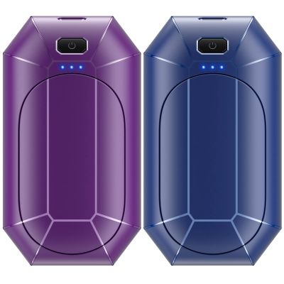 Hand Warmers Rechargeable, Dnaleao 2 Pack 4000mAh Electric Portable Pocket Heater, Heat Therapy Great for Outdoors, Hunting, Golf, Camping, Warm GiftsPurple & Blue