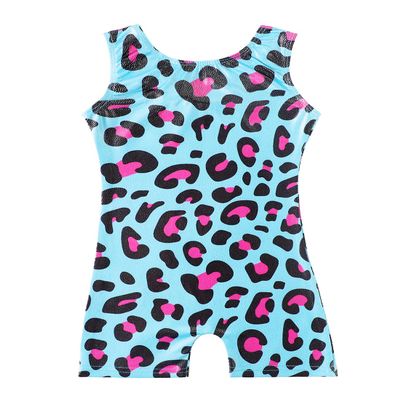 Gymnastics Leotards for Toddler Girls 5t Size 5-6x Year Old Biketard Leotard with Shorts Leopard Blue Pink Tumbling Outfits Kids Leo Maillot Gimnasia Nina Shiny Sparkle