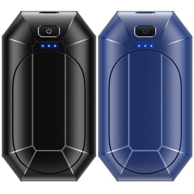 Hand Warmers Rechargeable, Dnaleao 2 Pack 4000mAh Electric Portable Pocket Heater, Heat Therapy Great for Outdoors, Hunting, Golf, Camping, Warm GiftsBlack & Blue