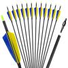 OBTOUTDOOR Archery Arrows 12 Pack Spine 400 Pure Carbon Arrows 28-31inch Real Feather Arrows with Removable Tips for Archery Target Practice Hunting Arrows (29Inch) view 1