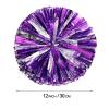 Purple and Silver Metal Cheerleading Pom Poms with Baton Handle 2 Pack for Team Spirit Sports Dance Cheering view 2