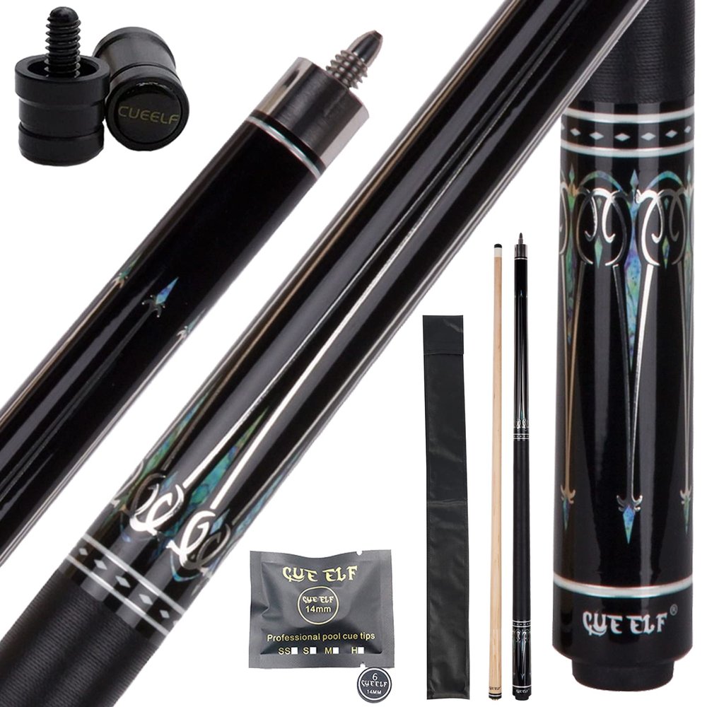 CUEELF Pool Cue Stick 58 inch Hardwood Canadian Maple Professional Billiard Pool Cue Stick with 13mm Tip 19/19.5/20/20.5/21oz Pool Stick