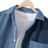 UANEO Mens Shacket Patchwork Long Sleeve Button Down Corduroy Shirts for Men (SkyBlue-XL) view 2