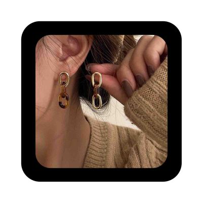 Iaceble Boho Paper Clip Link Earrings Paperclip Chain Earrings Punk Chain Drop Stud Earrings Gold Chunky Statement Earrings Jewelry for Women