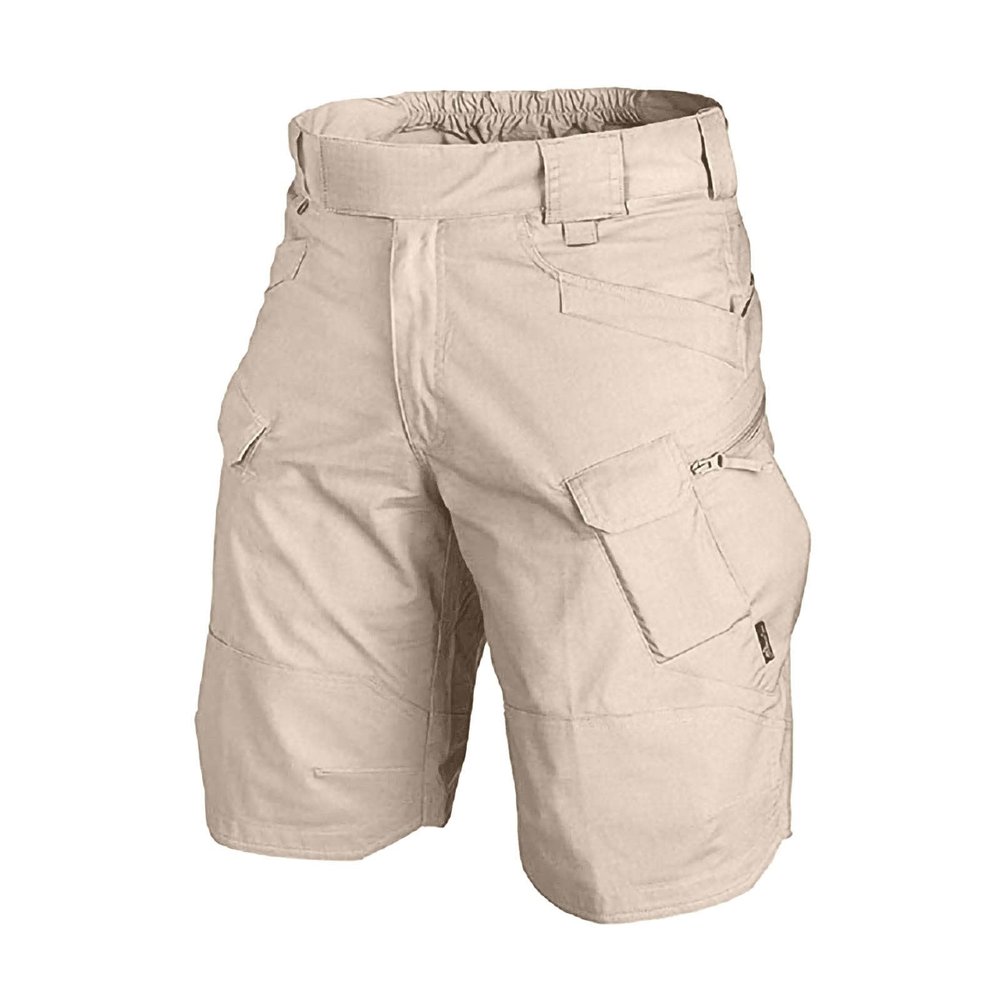 Tactical Shorts, Shorts for Men Mens Khaki Shorts Elastic Waist Sweat Shorts L Men's Sports Pocket Workwear Casual Loose Shorts Jogging Drawstring Linen Jogger Collection (L, Khaki)