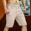 Tactical Shorts, Shorts for Men Mens Khaki Shorts Elastic Waist Sweat Shorts L Men's Sports Pocket Workwear Casual Loose Shorts Jogging Drawstring Linen Jogger Collection (L, Khaki) view 4