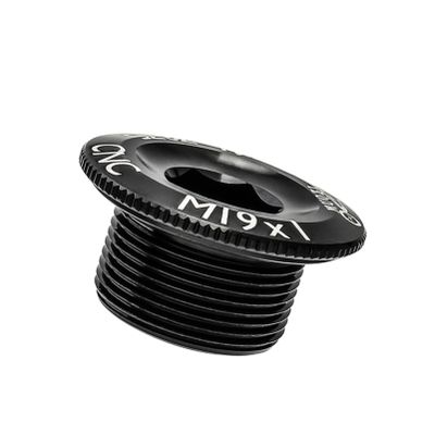 1 Piece Bike Crankset Arm Bolt Aluminum Alloy Bicycle Crank Arm Screws Crank Fixing Bolt Axis Nut Cover (M19*11mm -Black)