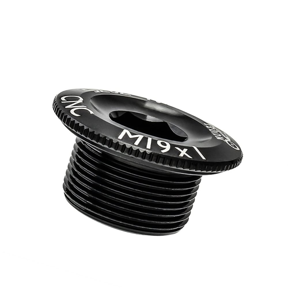 1 Piece Bike Crankset Arm Bolt Aluminum Alloy Bicycle Crank Arm Screws Crank Fixing Bolt Axis Nut Cover (M19*11mm -Black)