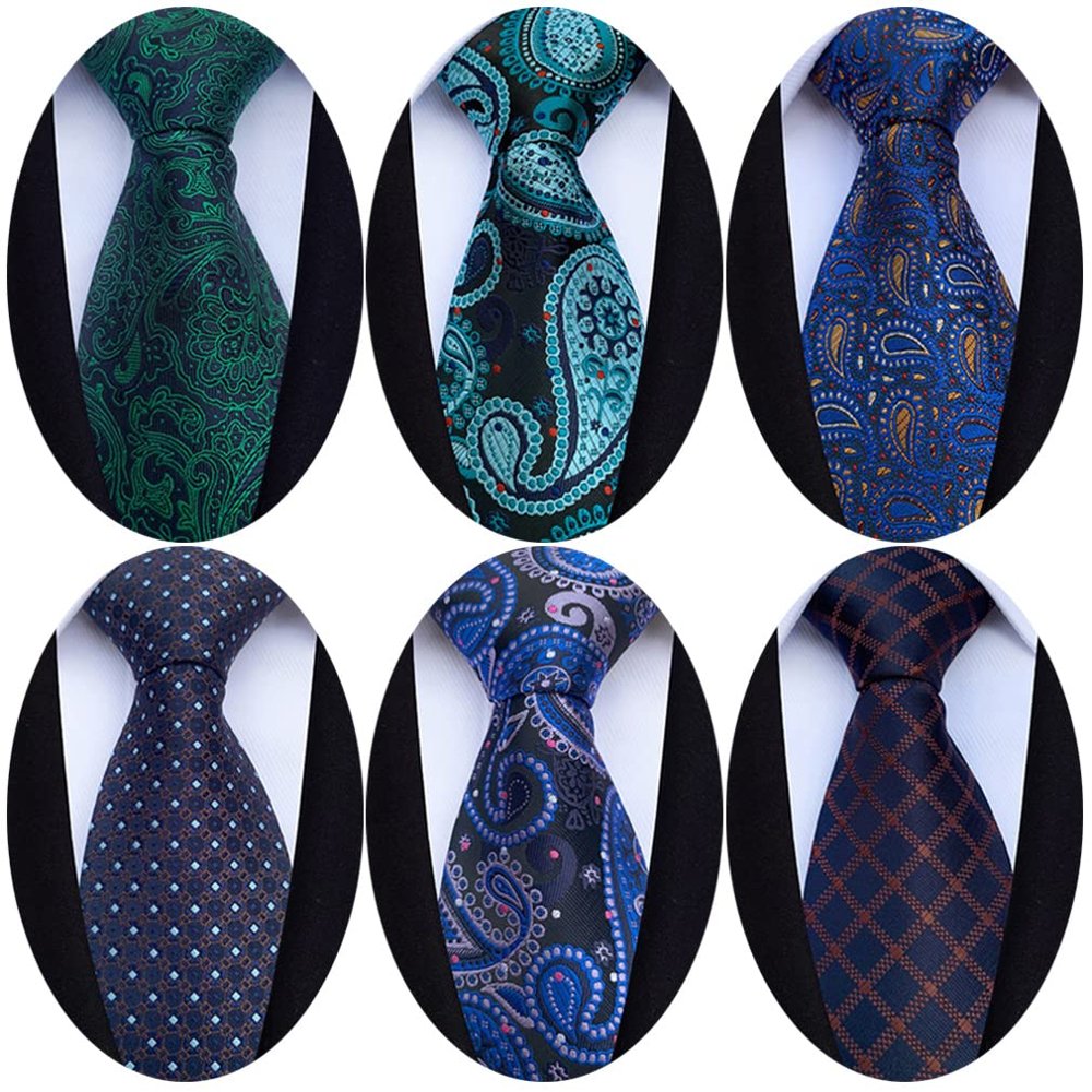 Adulove Men's Necktie Classic Silk Tie Woven Jacquard Neck Ties Wedding Business