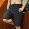 Big Mens Basketball Shorts, Flannel Pants Short Length Chino Shorts Men Training Pants Short Men's Sports Pocket Workwear Casual Loose Shorts Jogging Houndstooth Elastic Shortd (5XL, Black) view 3
