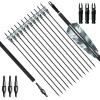 28"/30" Archery Carbon Arrow Spine400/500 with 4" Camo True Feather and Detachable Tip for Recurve and Compound and Traditional Bows (12 Pack) (28 inches,Spine 500) view 1