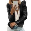 Women Casual Fashion Sequin Sequins Sparkling Cardigan Jacket Wrap Jacket Women (Black, L) view 3