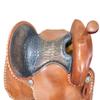 Western Barrel Racing Leather Horse Saddle with Fiberglass Tree | Pleasure Trail Racing Horse Saddle | 16" Brown view 2