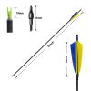 OBTOUTDOOR Hunting Arrows 28/29/30/31 Inch Pure Carbon Arrows 12 Pack Spine 600 Real Feather Arrows for Recurve Compound Longbow with 100 Grain Removable Tips (31Inch) view 3