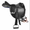 WILDRACE Australian Stock Synthetic Saddle with Plain Halter (10", Black) view 1