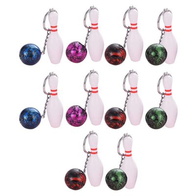 BESPORTBLE Bowling Accessories Bowling Pin Keychains: 10Pcs Keychain 4 Inch, Party Favors for Sports Party Favors (Random Color)