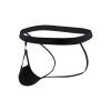 JEsilunmaMY Ice Silk Underwear for Men Athletic Supporter Jockstrap with Removable Pouch Backless Hollow Sexy G-String Thongs (Black,Medium) view 1