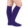 Zando Kid Soccer Socks Three Stripe Knee High Soccer Socks Youth Softball Baseball Tube Compression Athletic for Boys Baby Girls Long High Stockings D Purple 3-6 Years view 2