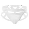 JEsilunmaMY Men's Hollow Jockstrap Underwear Low Rise Bulge Pouch Sexy G-String Thongs Solid Athletic Supporter Underpants (White,X-Large)