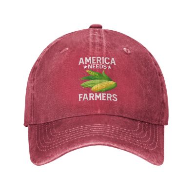 American Farmer Cap America Needs Farmers Hat for Women Baseball Hats Trendy Caps Red