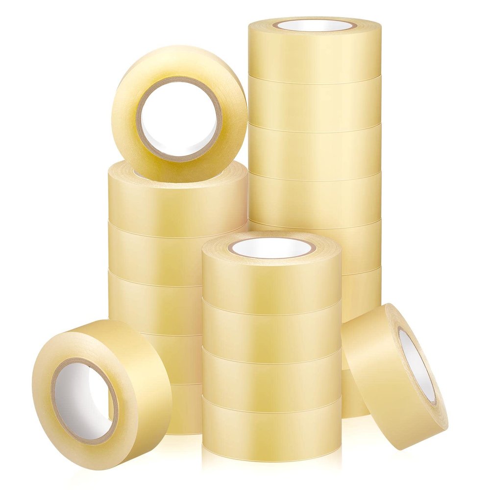Meooeck 20 Roll Hockey Sock Tape Multipurpose Cloth Tape Roll Strong Adhesive Stick Shin Pad Sports Gifts for Gear Accessories Equipment, Easy to Apply Stretch(Clear)