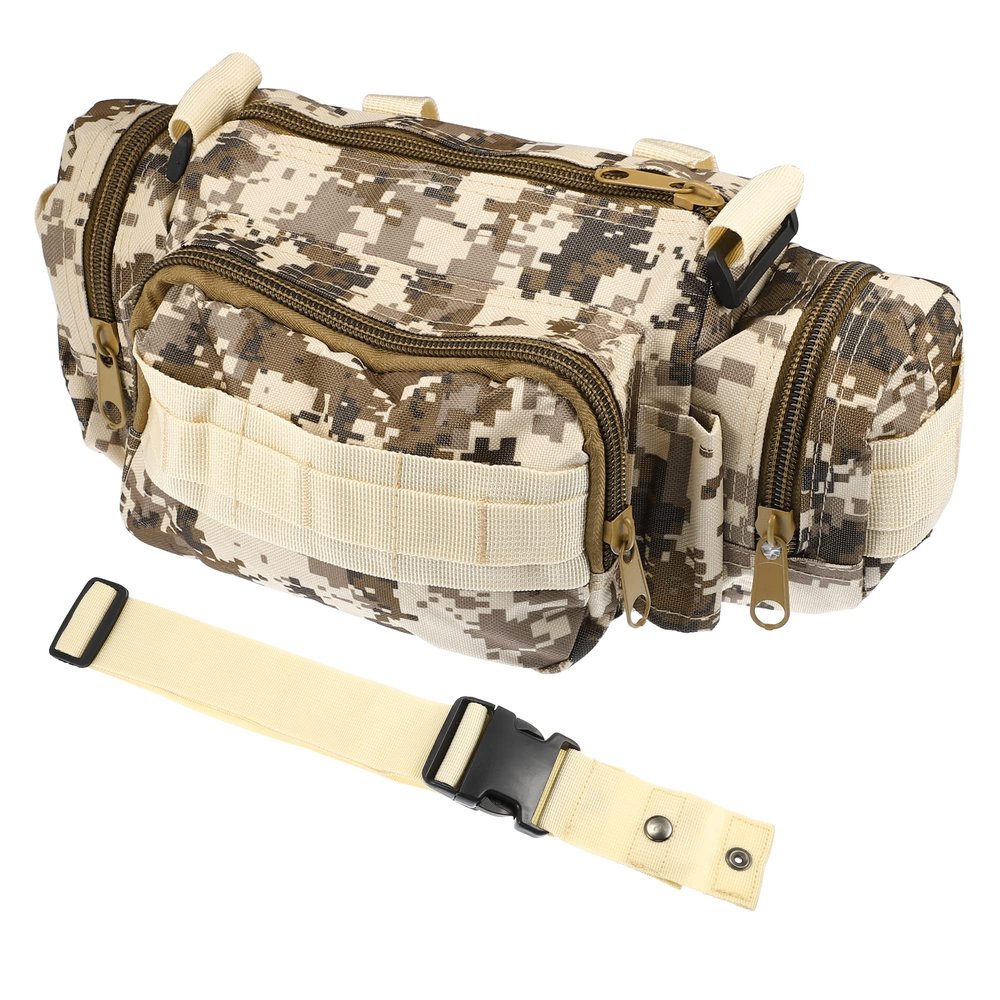 X AUTOHAUX 600D Oxford Waterproof Universal Front Bike Bag Bicycle Waist Bag Large Capacity Cycling Camouflage Beige