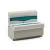 DeckMate Complete 38" Classic Pontoon Boat Seat Bench and Base - Ivory and Teal view 1